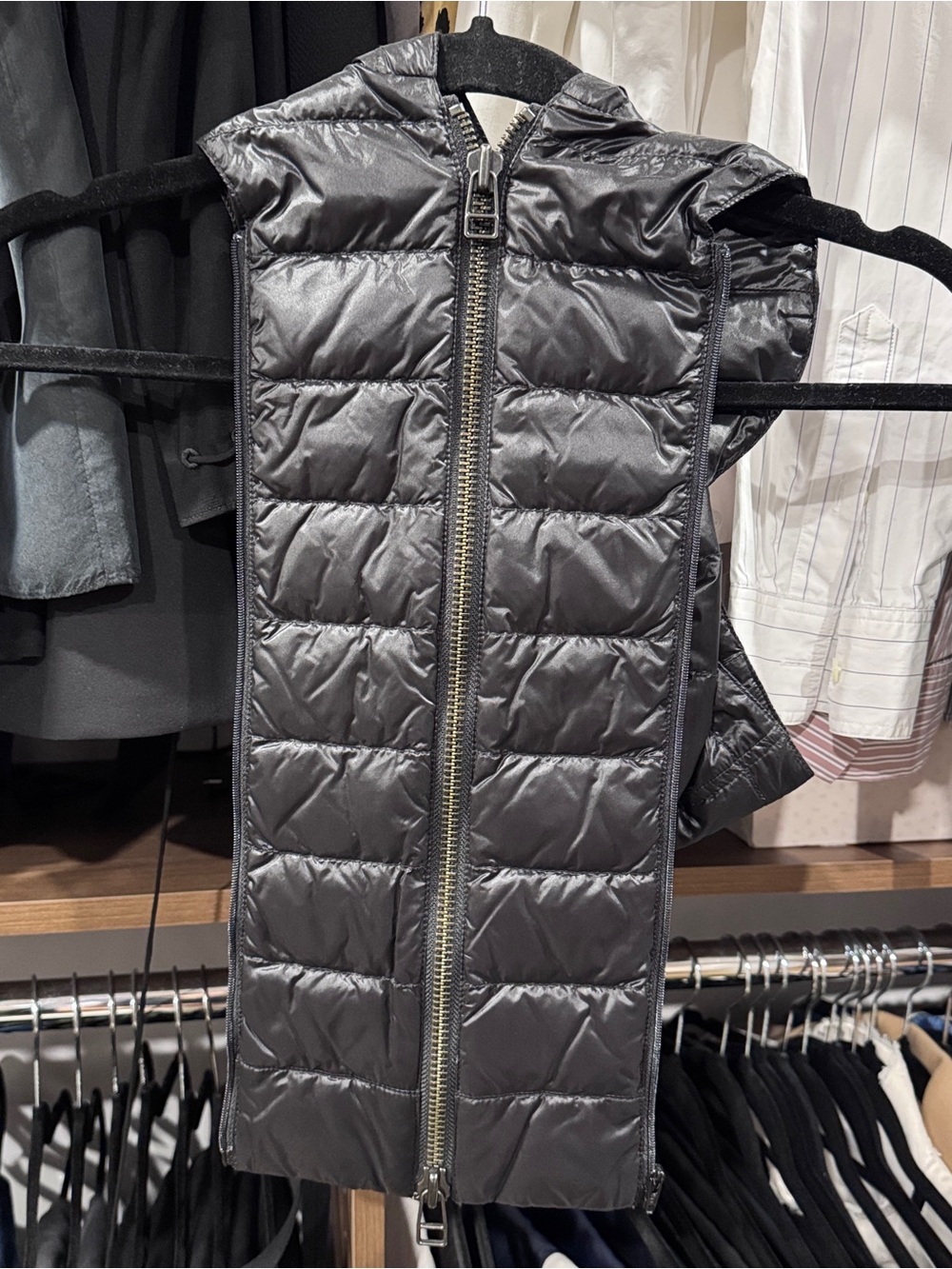 Veronica Beard Quilted Hooded Puffer Dickey - Black